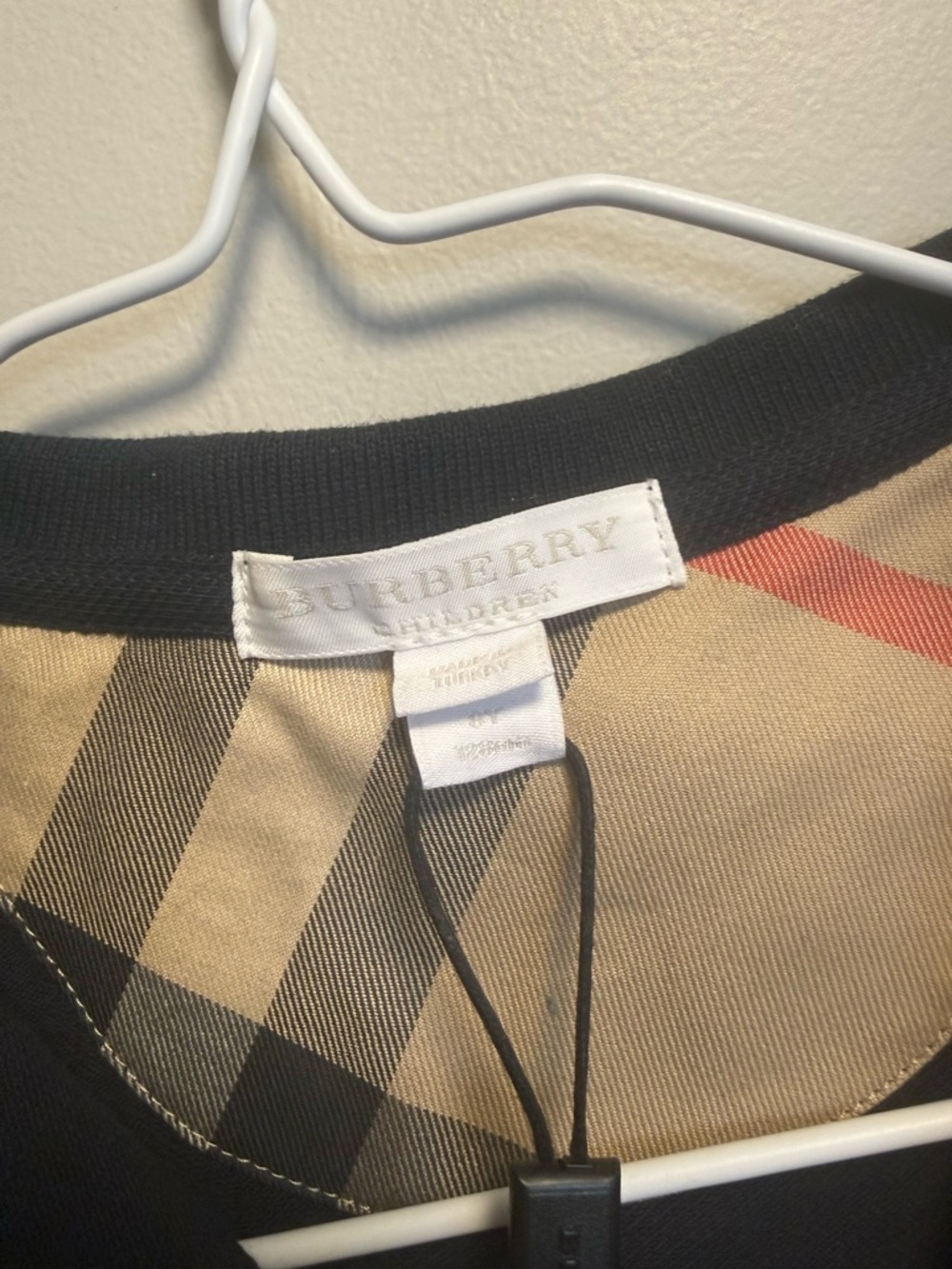 Burberry Navy Polo with Signature Check Trim - Picture 4 of 7